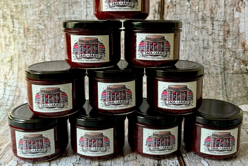 A triangle stack of jam